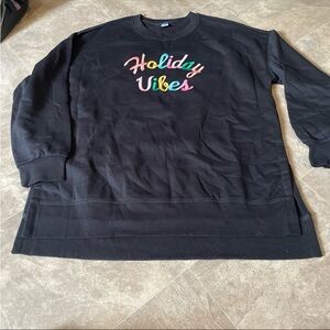 Old Navy NWOT embroidered holiday vibes sweatshirt, medium